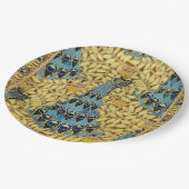 Peacocks Birds Rowan Trees Art Nouveau Pappteller (Schrägansicht)