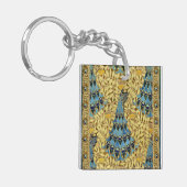 Peacocks Birds Rowan Trees Art Nouveau Schlüsselanhänger (Vorderseite links)