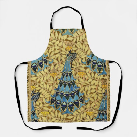 Peacocks Birds Rowan Trees Art Nouveau Schürze (Vorderseite)