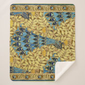 Peacocks Birds Rowan Trees Art Nouveau Sherpadecke (Vorderseite)