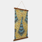 Peacocks Birds Rowan Trees Art Nouveau Wandteppich Mit Holzrahmen (Gewinkelt)