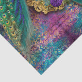 Peacocks Elegante Feathers Glitzer Rosa Decoupage Seidenpapier (Detail)