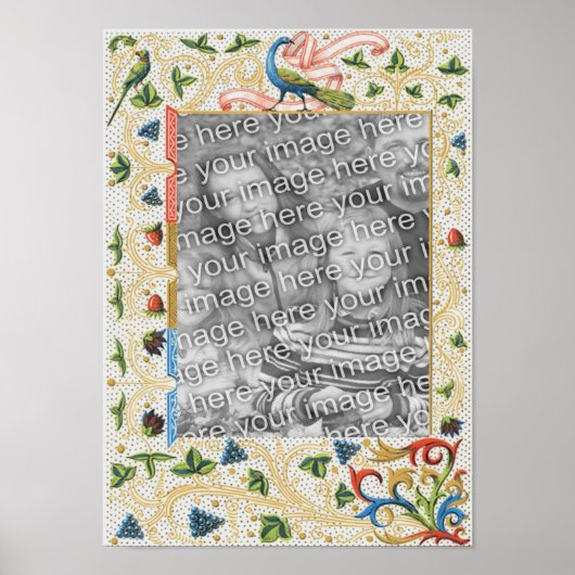 Peacocks Fruchtrahmen hinzufügen Ihr Foto Poster (Vorne)