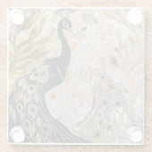 Peacocks Gold Glitzer Liebe Blush Rose Glasuntersetzer (Rückseite)