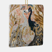 Peacocks Gold Glitzer Liebe Blush Rose Keramikornament (Rechts)