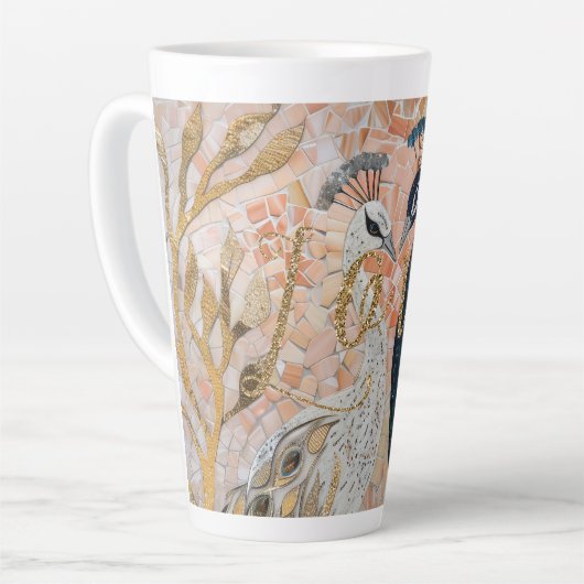 Peacocks Gold Glitzer Liebe Blush Rose Milchtasse (Linke Ecke)