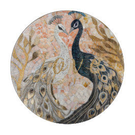 Peacocks Gold Glitzer Liebe Blush Rose Schneidebrett