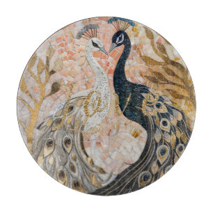 Peacocks Gold Glitzer Liebe Blush Rose Schneidebrett