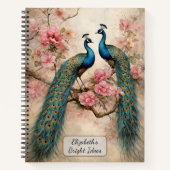 Peacocks in Blossom Notizblock (Vorderseite)