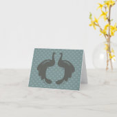 PEACOCKS in GRAU Nr. 2 Notecard Karte (Gelbe Blume)