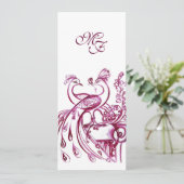 PEACOCKS IN LIEBE MONOGRAM Rot bordeauxrot, rosa w Ankündigung (Stehend Vorderseite)