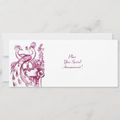 PEACOCKS IN LIEBE MONOGRAM Rot bordeauxrot, rosa w Ankündigung (Rückseite)