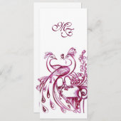 PEACOCKS IN LIEBE MONOGRAM Rot bordeauxrot, rosa w Ankündigung (Vorne/Hinten)