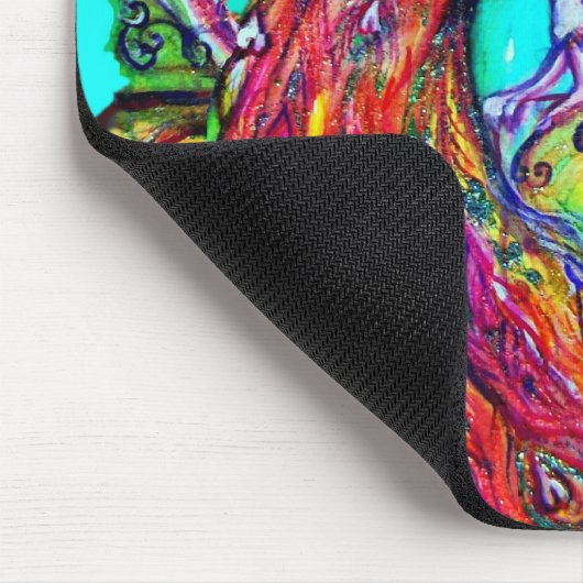 PEACOCKS IN LIEBE MONOGRAMM Rot-blaue Turquase grü Mousepad (Ecke)