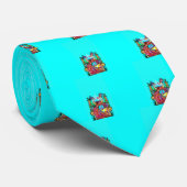 PEACOCKS IN LIEBE Rot Aquamarin Blau Türkis Grün Krawatte (Gerollt)