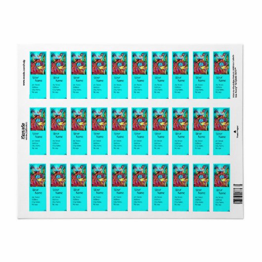 PEACOCKS IN LIEBE Rot-Blau-Türkis Hochzeit (Vorne)