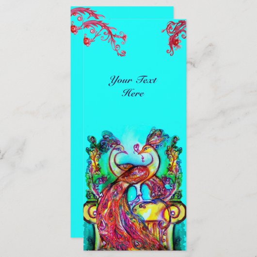 PEACOCKS IN LIEBE Rot-Blau-Turquase grün (Vorne/Hinten)