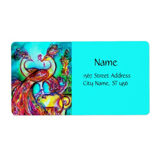 PEACOCKS IN LIEBE, Rot-Blau-Turquase-Grün (Vorne)