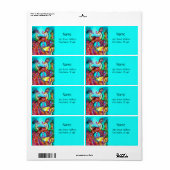 PEACOCKS IN LIEBE, Rot-Blau-Turquase-Grün (Vorne)