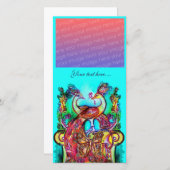 PEACOCKS IN LIEBE, Rot-Blau-Turquase-Grün (Vorne/Hinten)