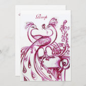 PEACOCKS IN LIEBE UAWG, rot-weiß Einladung (Vorne/Hinten)