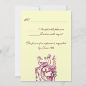 PEACOCKS IN LIEBE UAWG, rotes bordeauxrotes Goldgo Einladung (Rückseite)