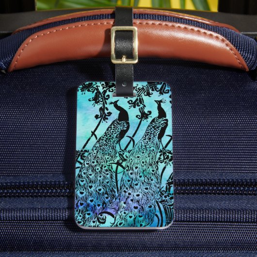 Peacocks Luggage Tag Gepäckanhänger (Vorderseite Insitu 2)