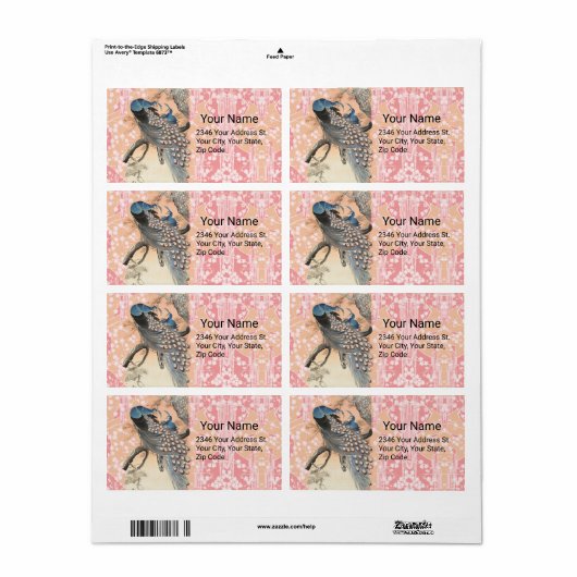 PEACOCKS, PINK WHITE SAKURA BLUME Japanisch Blumen (Vorne)