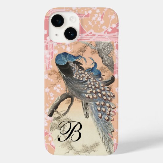 PEACOCKS, PINK WHITE SAKURA BLUME Japanisch Blumen Case-Mate iPhone Hülle (Rückseite)