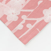 PEACOCKS, PINK WHITE SAKURA BLUME Japanisch Blumen Fleecedecke (Ecke)