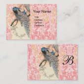 PEACOCKS, PINK WHITE SAKURA BLUME Japanisch Blumen Visitenkarte (Vorne/Hinten)