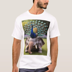 "Peacock's Playful Pounce - Bold T-Shirt" T - Shir T-Shirt