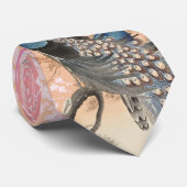 PEACOCKS, WEISSER PINK SAKURA BLUME Japanisch Blum Krawatte (Gerollt)