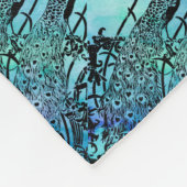 Peacockswatercolor Fleecedecke (Ecke)