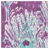 Peacocky Feder-Pflaumen-Aquarell Stoff (Nahaufnahme)