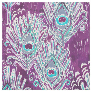 Peacocky Feder-Pflaumen-Aquarell Stoff