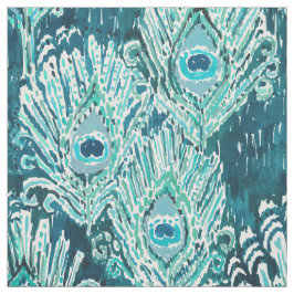 Peacocky Federaquamariner Watercolor Stoff