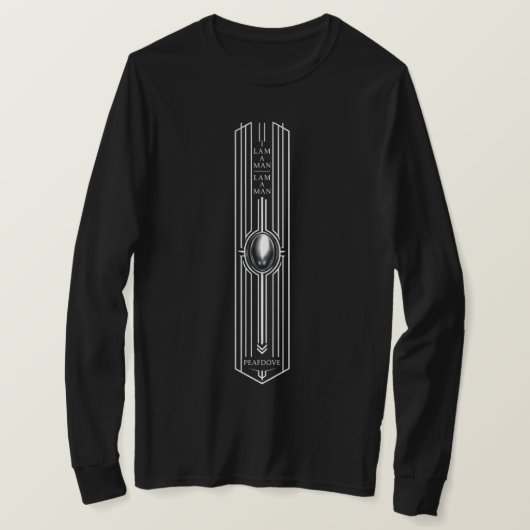 PEAFDOVE® SILVER EGG LONGSHIRT — I AM A MAN T-Shirt (Design vorne)