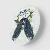 PEAFOWL peacock love heart personalized Runde Wanduhr (Winkel)