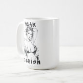 Peak Design Bold Graffiti Pinup Sketch Art Kaffeetasse (Vorderseite Links)