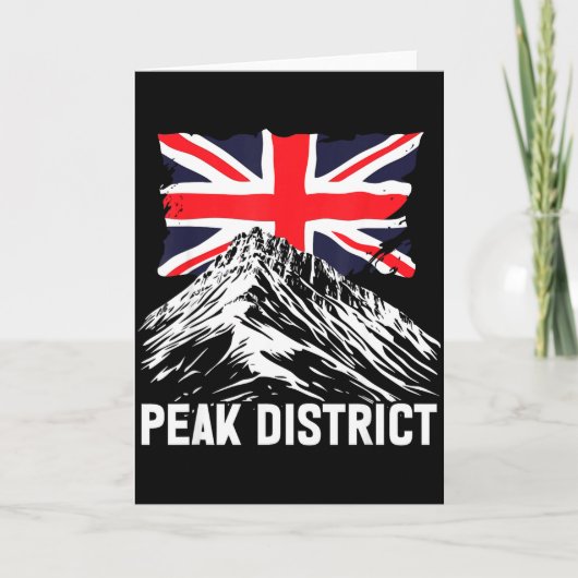 Peak District + Britische Flagge  Karte (Vorderseite)