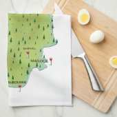 Peak District England Map Geschirrtuch (Viertel Falte)