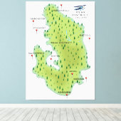 Peak District England Map Leinwanddruck (Insitu (Holzboden))