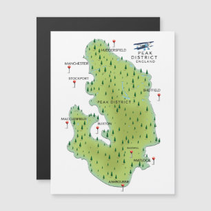 Peak District England Map Magnetkarte
