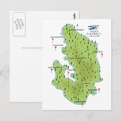 Peak District England Map Postkarte (Vorne/Hinten)