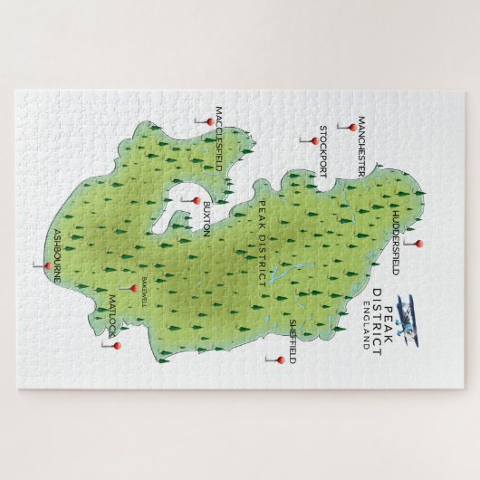 Peak District England Map Puzzle (Horizontal)