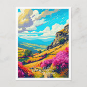 Peak District England Vintage-Illustration Postkarte (Vorderseite)