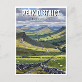 Peak District National Park England Travel Postkarte