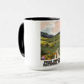 Peak District National Park vintage Travel Poster. Tasse (Vorderseite Links)