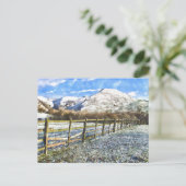 Peak District Snow Watercolor Style Postkarte (Stehend Vorderseite)